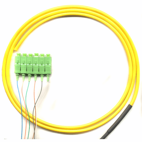 2M SC/APC x6 to PIGTAIL 0.9mm Singlemode 6 Strand Fiber Optic Pigtail Singlemode (9/125) DL